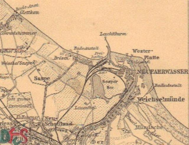 Brzeźno na mapie z 1902 r.