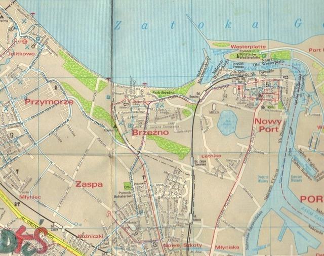 Brzeźno na mapie z 1977 r.