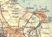 Brzeźno na mapie z 1922 r.